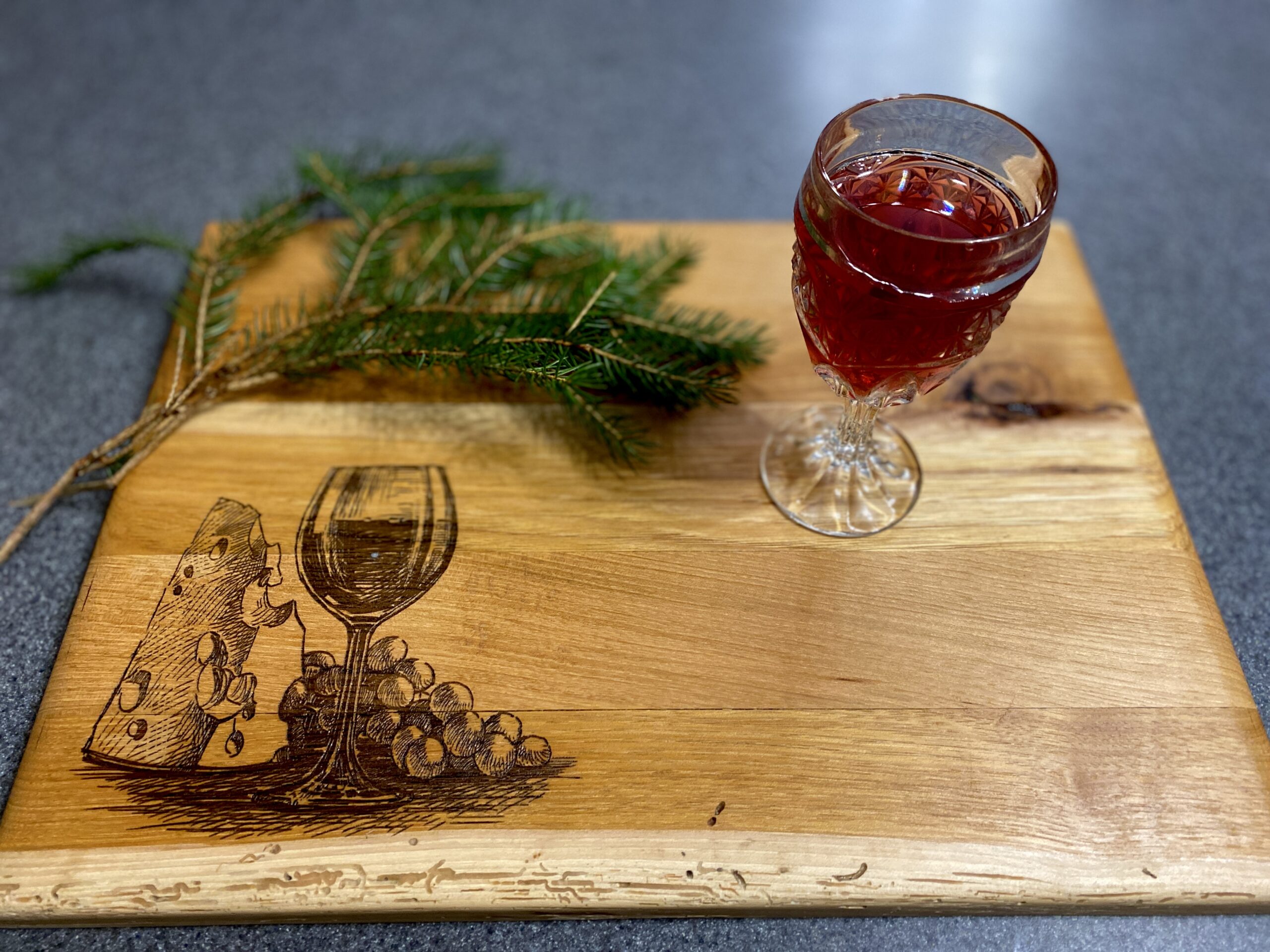 laser engraved charcuterie board