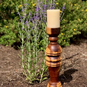 handmade wooden candle stick