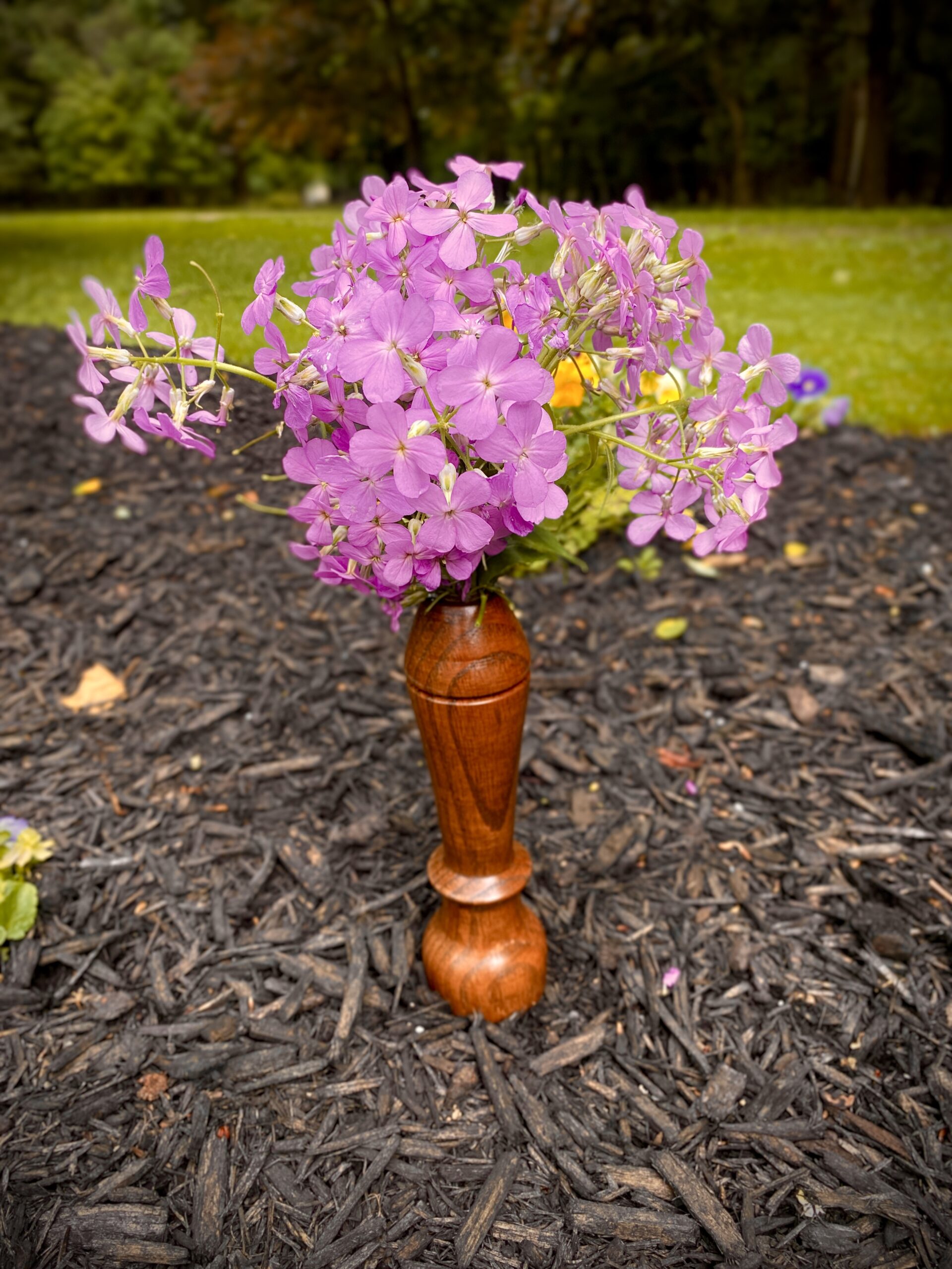 small wooden vase handmade made from oak